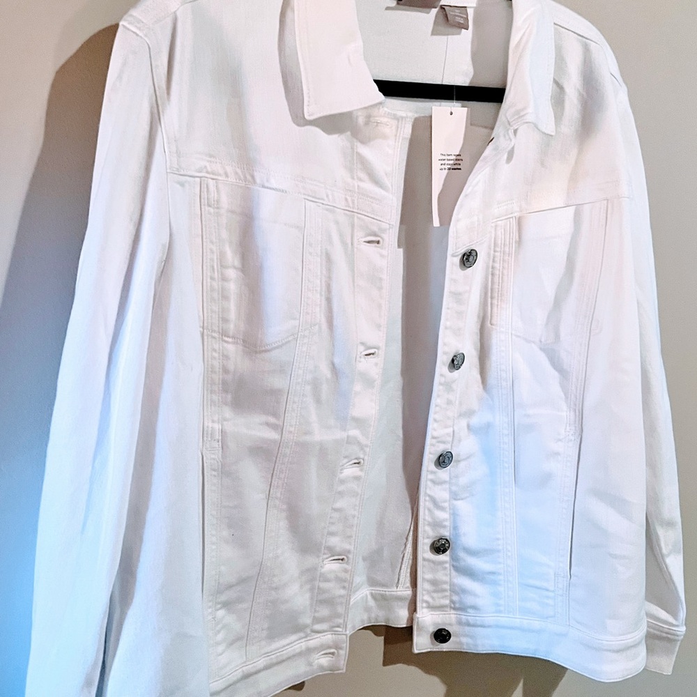 Chicos 3P White Denim No Stain Jacket NWT